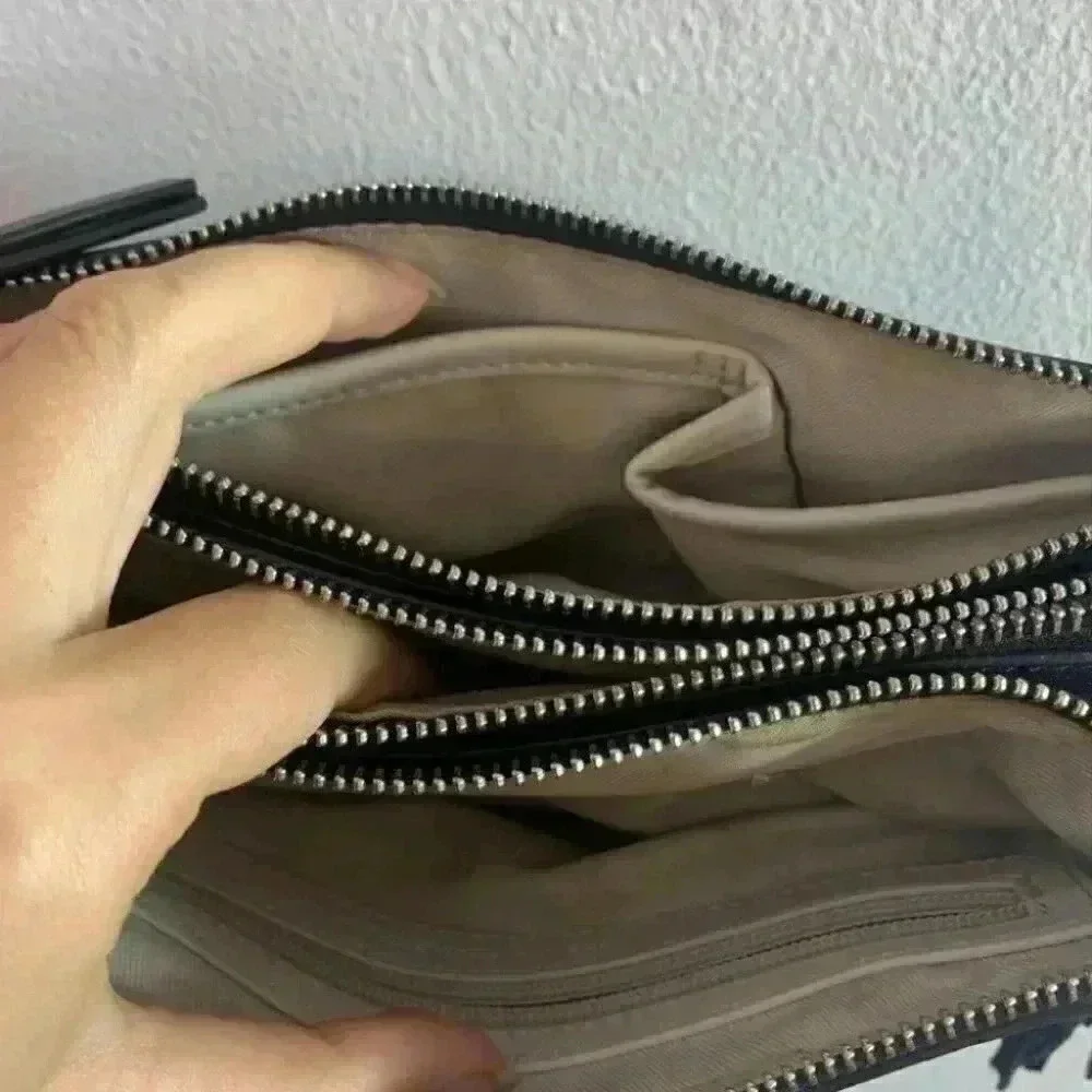French connection vegan leather Reese trio clutch